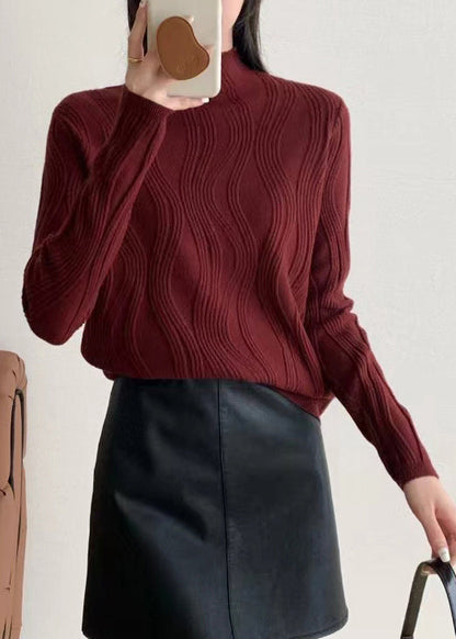 Slim Fit Coffee Turtleneck Knit Sweaters Fall