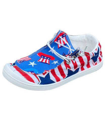 Splicing Red Blue Flat Feet Shoes Cross Strap Flat Shoes for