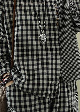 Spring 2025 art Retro Plaid women's splicing casual suit