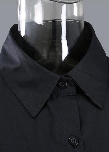 Spring Woman Black Shirt Circle Patterns Printed Dresses