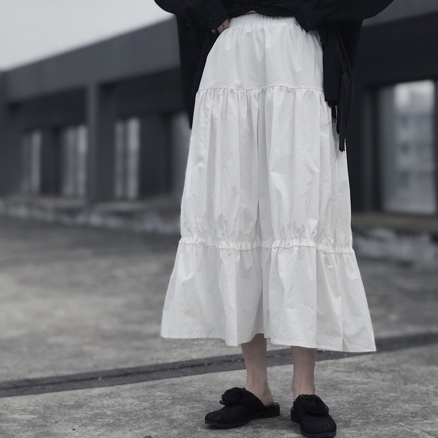Spring Sweet Little White Skirt All Match a Waist Waist