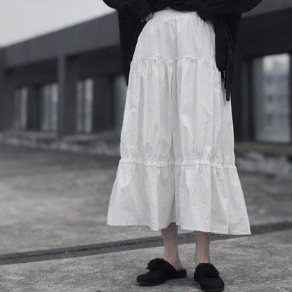 Spring Sweet Little White Skirt All Match a Waist Waist