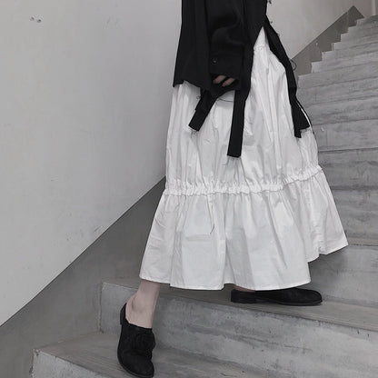 Spring Sweet Little White Skirt All Match a Waist Waist