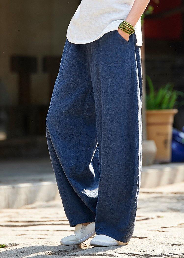 Spring Cotton Linen Retro Ramie Wild Trousers Bloomers