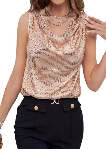Strapless Sequined Loose Short Pullover Vest