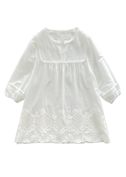 Style Apricot O-neck Lace Patchwork Hollow Out Shirt Half Sleeve