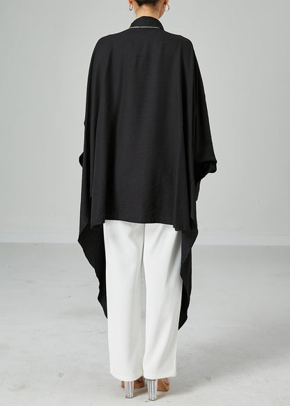 Style Black Asymmetrical Design Oversized Cotton a Line Dresses Summer