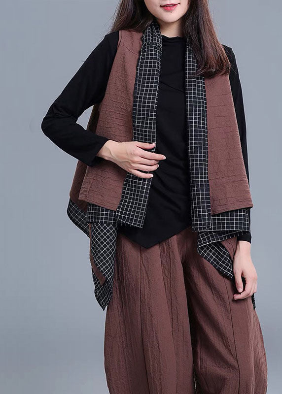 Style Black Patchwork Pockets Asymmetrical Design Fall Sleeveless Vest + Pants Two Pieces Set