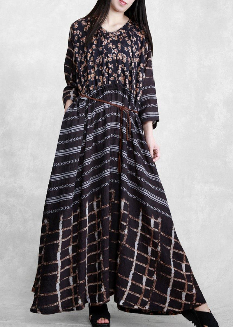 Style Black Print Long Maxi Dress