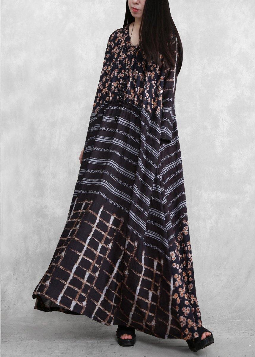 Style Black Print Long Maxi Dress