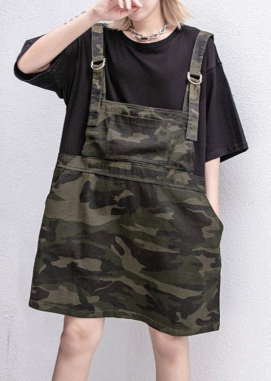 Style Camouflage Cotton Clothes False Two Pieces Summer Dresses