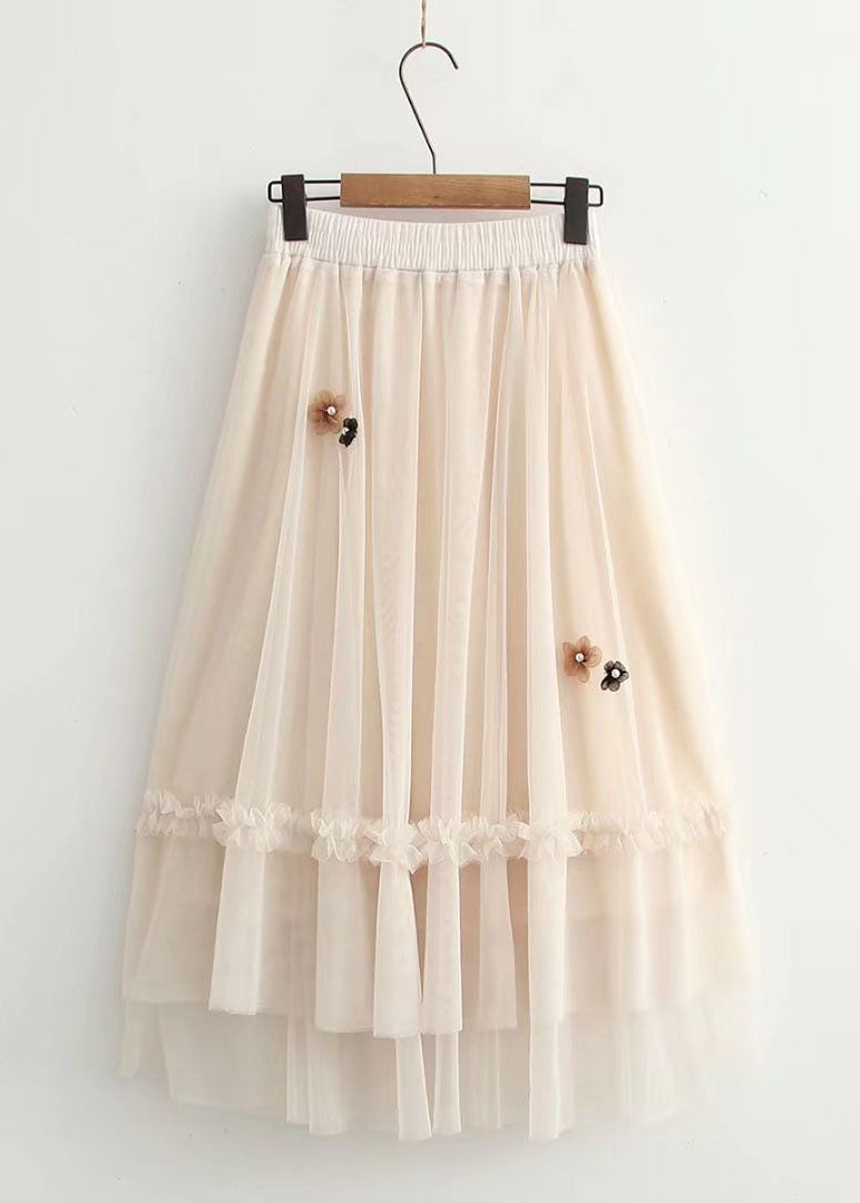 Style Chocolate Patchwork Nail Bead a Line Fall Skirts