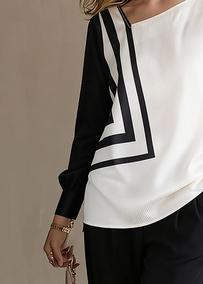 Style Colorblock O-neck Patchwork Plaid T Shirt Spring