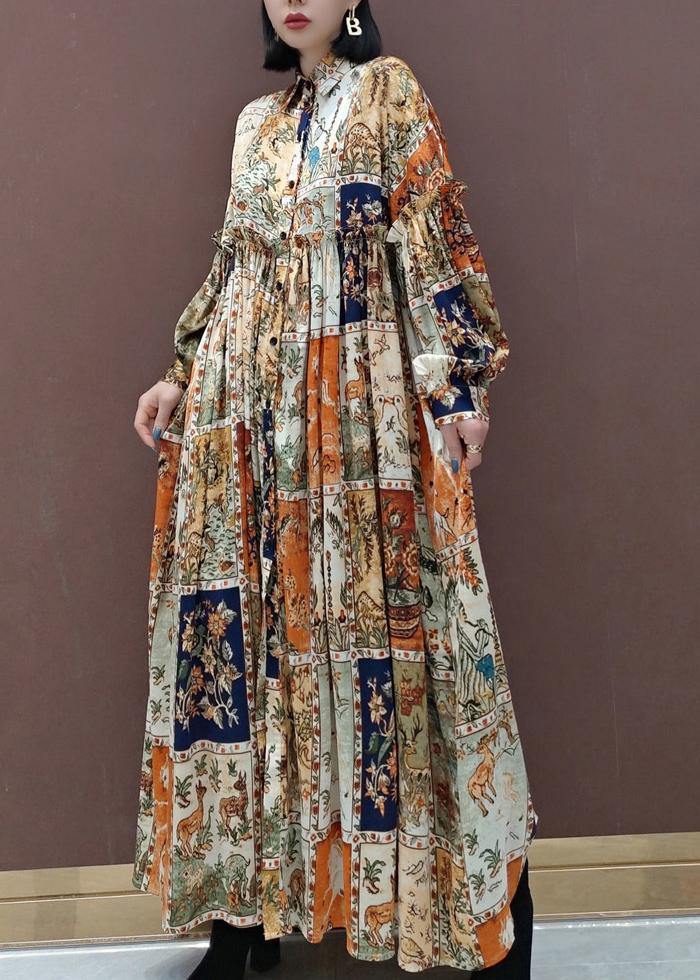 Style Tunics Lapel Exra Large Hem Vestidos De Lino Spring Dresses