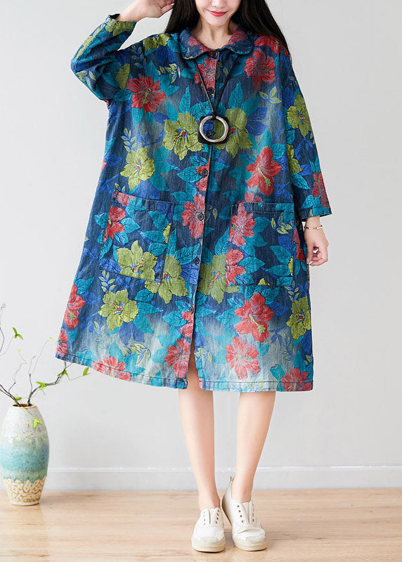 Style Green Peter Pan Collar Pockets Trench Coats Spring