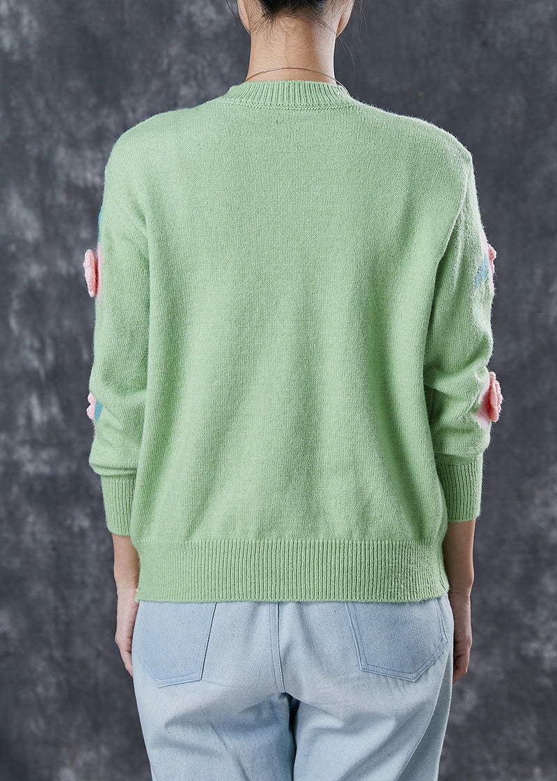 Style Green Stereoscopic Cozy Knit Cardigan Spring