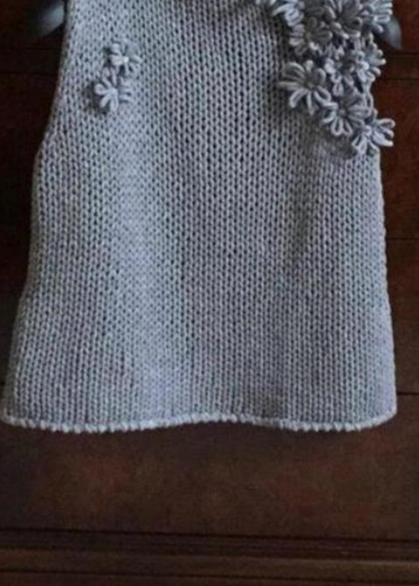 Style Grey Hign Neck Knit Vest Sleeveless