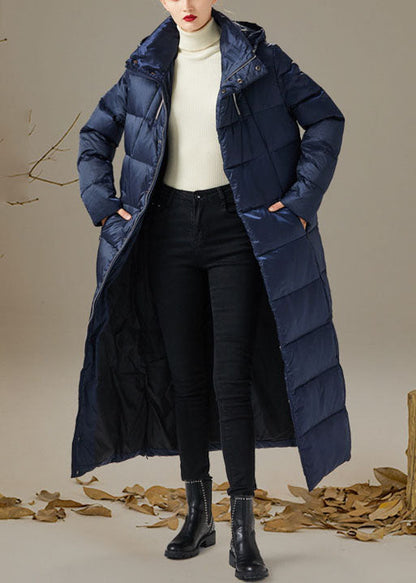 Style Navy Slim Fit Thick Winter Cotton Blend Coat