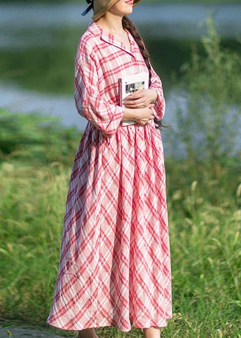 Style Notched Summer Quilting Dresses Ideas Red Plaid Art Dress