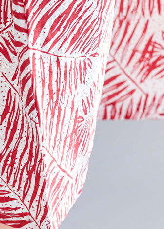Style Sleeveless Cotton Clothes Sewing Red Print Daily Dresses Summer