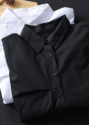 Style White Clothes for Lapel Button Down Midi Spring Blouses