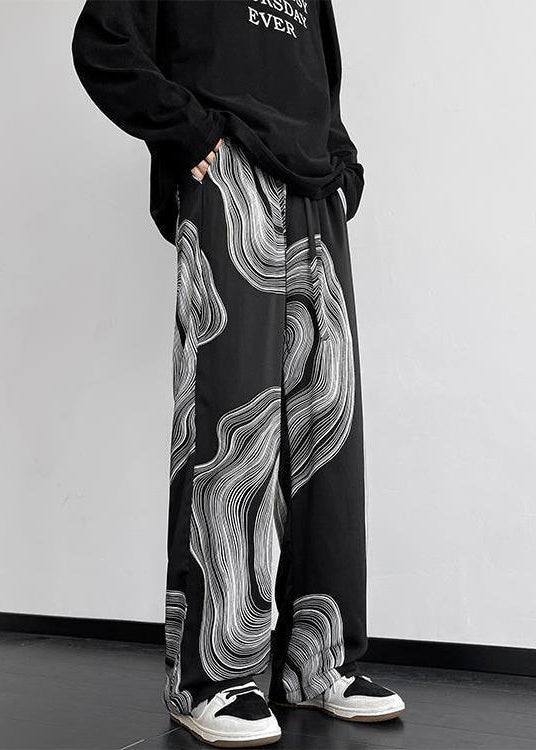Style White Oversized Print Cotton Pants Spring