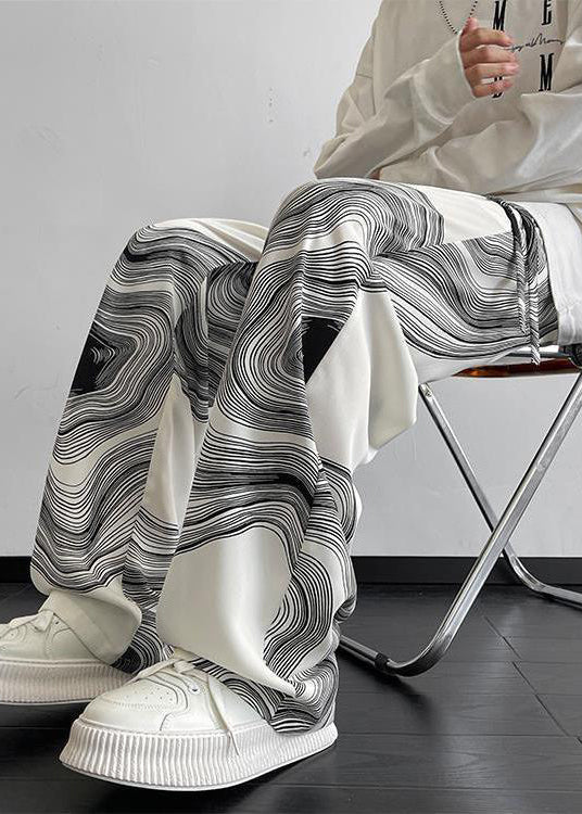Style White Oversized Print Cotton Pants Spring