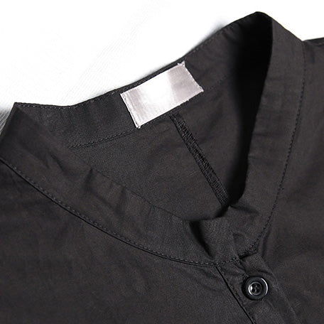 Style Black Cotton Dresses Outfits Drawstring Midi Dress