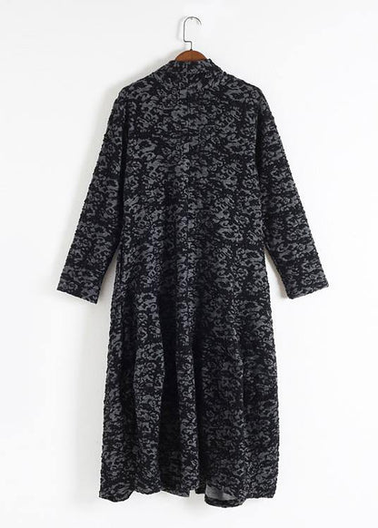 Style Burgundy Jacquard Fine Clothes Pattern Asymmetric Coats