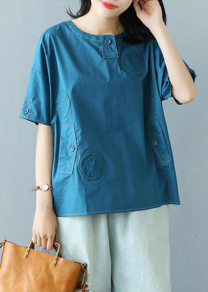 Style Clothes for Pakistani Summer Cotton Buttons Half Sleeve T-shirt