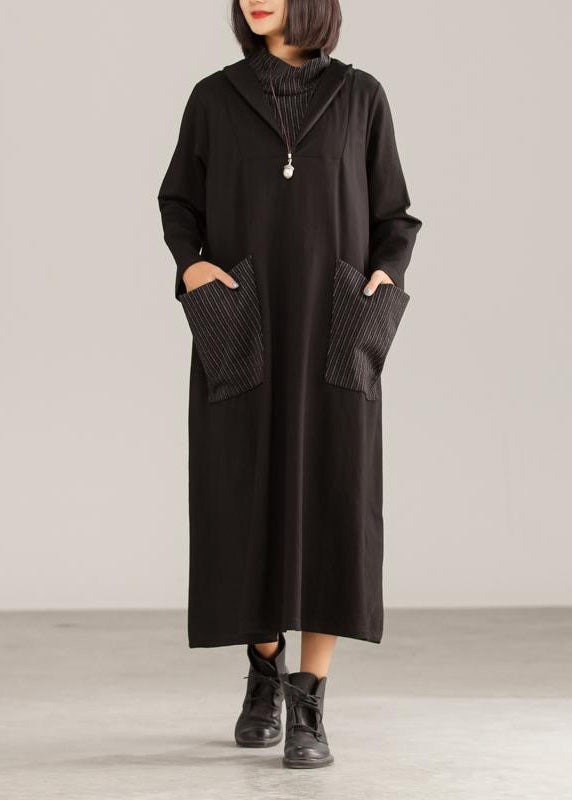Style Cotton Tunics Cotton Large Pocket A-line Dress