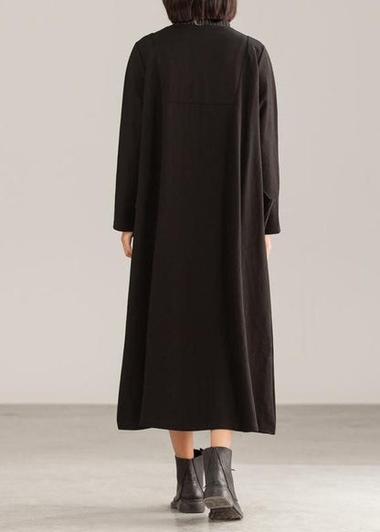 Style Cotton Tunics Cotton Large Pocket A-line Dress