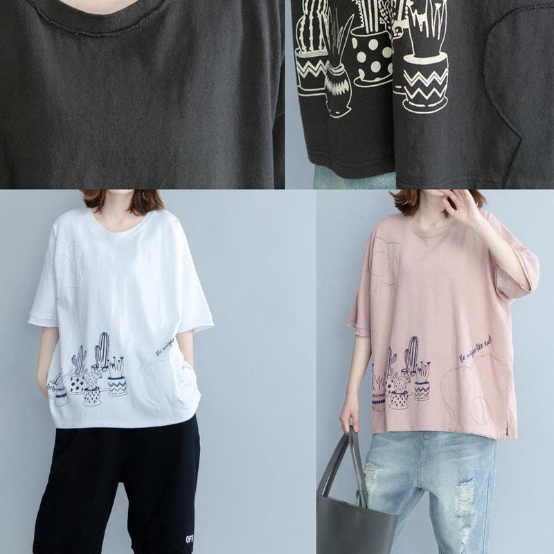 Style Dark Appliques Cotton Tunic Prints Cotton Summer Top