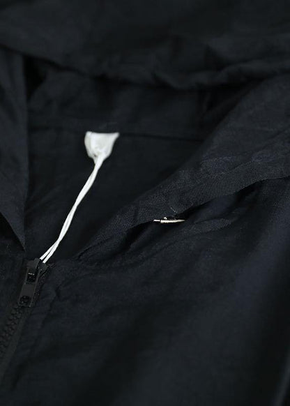 Style Hooded Drawstring Fine Clothes for Black Coats