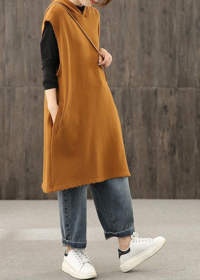 Style Hooded Pockets Shirts Pattern Brown Shirts