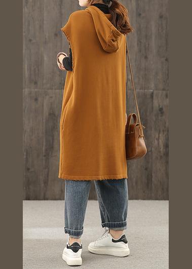 Style Hooded Pockets Shirts Pattern Brown Shirts