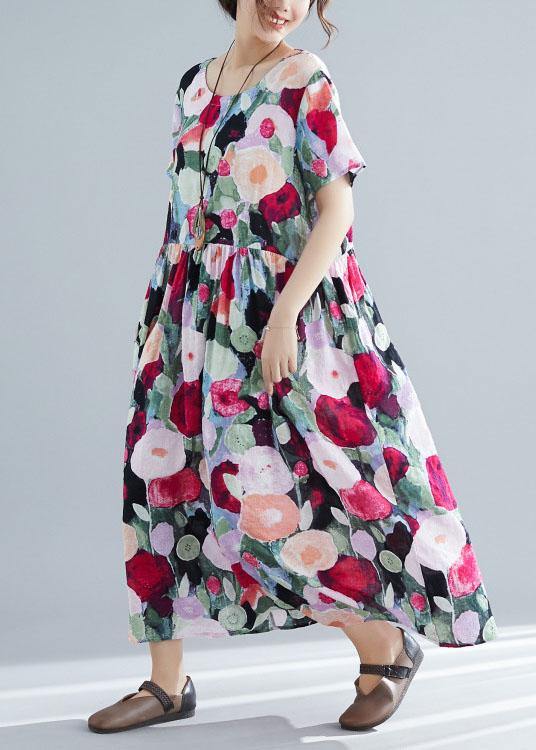 Style O Neck Cotton Tunic Pattern Traveling Dresses Summer