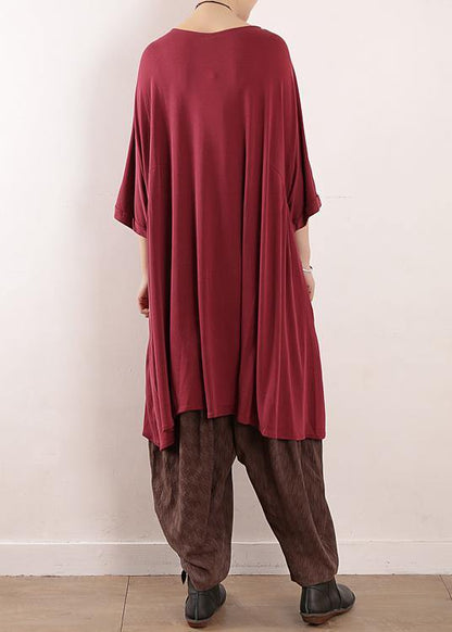 Style O Neck Large Hem Silk Quilting Clothes Omychic Work Red Daily Dresses Summer