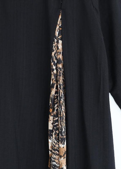 Style O Neck Patchwork Clothes for Shirts Black Traveling Dress