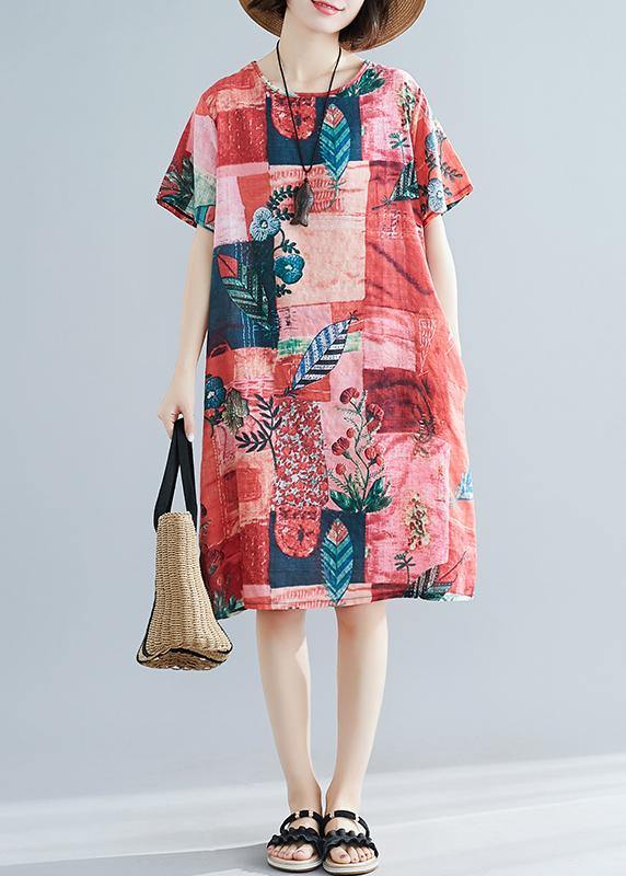 Style O Neck Short Sleeve Cotton Quilting Clothes Catwalk Dresses Summer