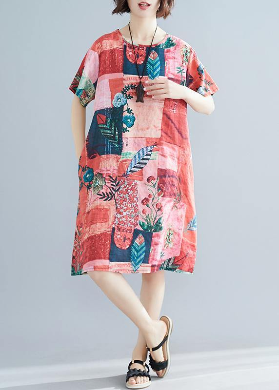 Style O Neck Short Sleeve Cotton Quilting Clothes Catwalk Dresses Summer