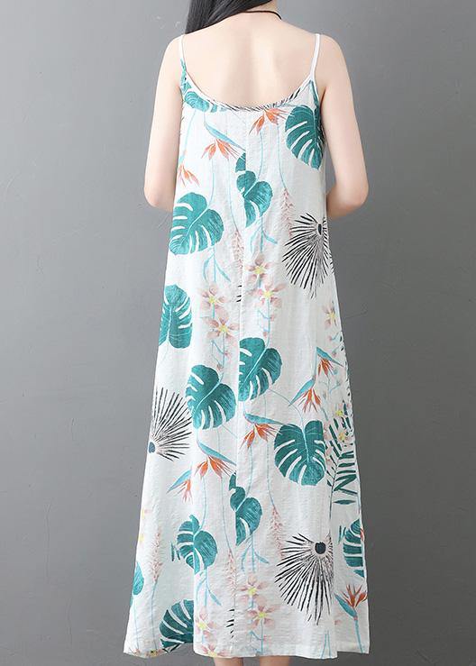 Style Sleeveless Tunic Dress Runway White Prints Dresses Summer