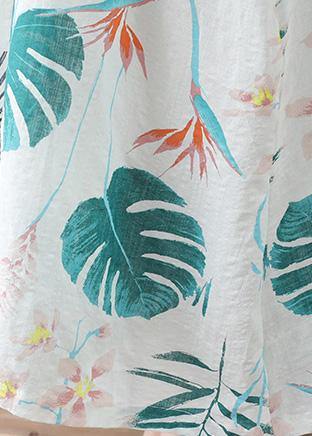 Style Sleeveless Tunic Dress Runway White Prints Dresses Summer