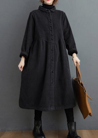 Style Thick Cinched Fine Trench Coat Black Oversized Coats