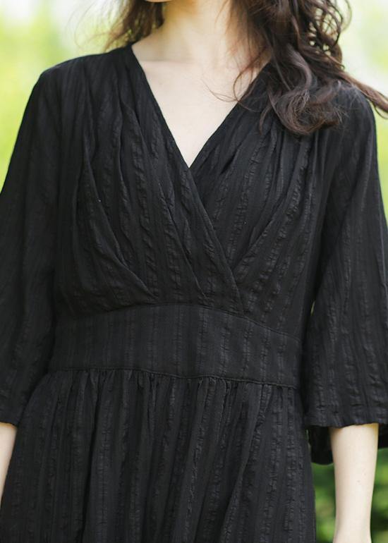 Style V Neck Tie Waist Linen Clothes Ideas Burgundy Dresses