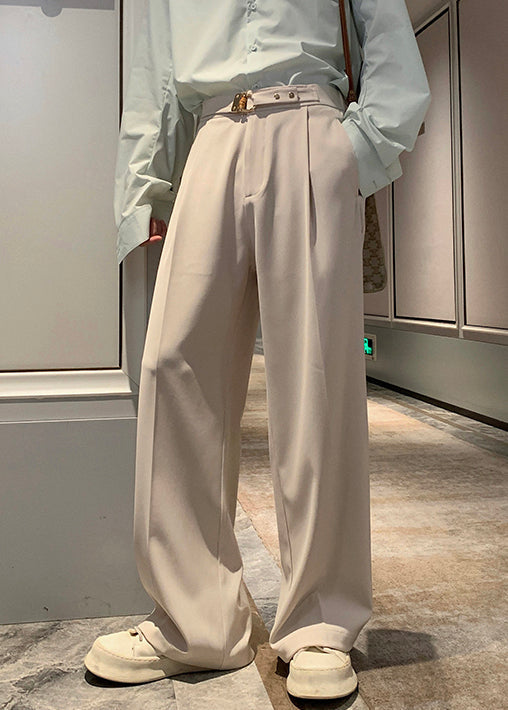 Stylish Apricot Pockets High Waist Spandex Pants Fall