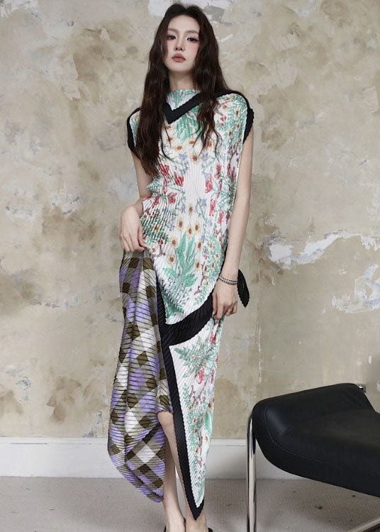 Stylish Asymmetrical Wrinkled Wear on Both Sides Dress Sleeveless