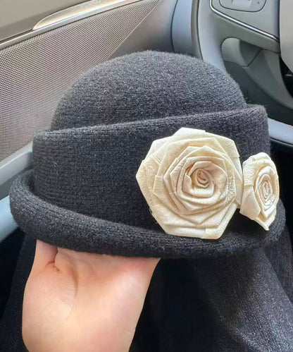 Stylish Beige Woolen Warm Bucket Hat