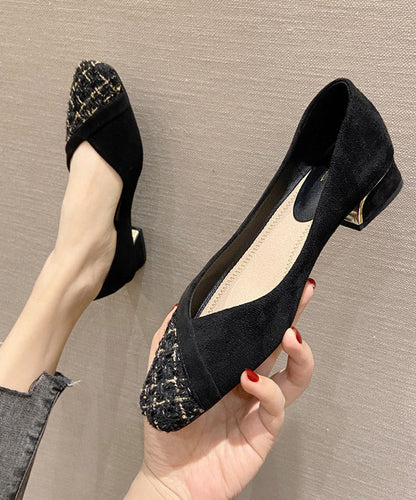 Stylish Black Flat Shoes for Splicing Flat Feet Shoes