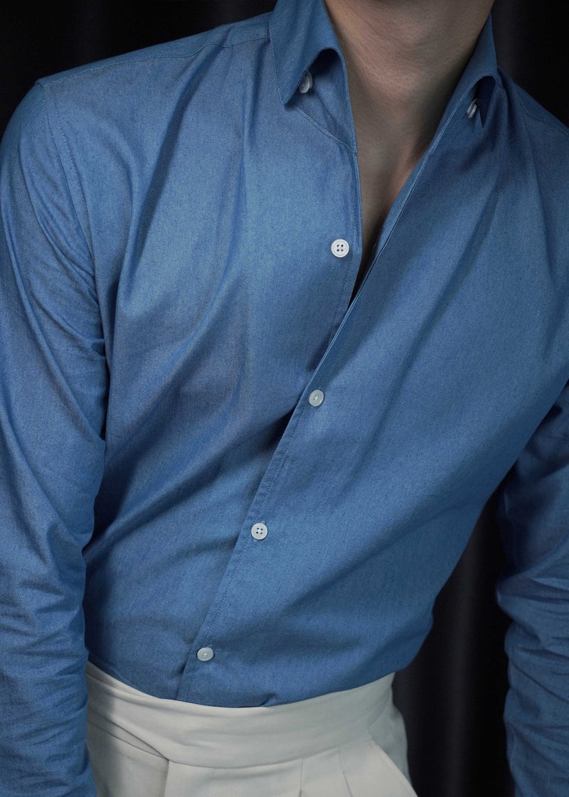 Stylish Blue Peter Pan Collar Button Denim Shirts Fall